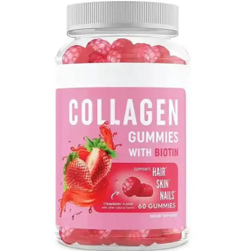 Collagen Gummies with Biotin bottle, 60 gummies